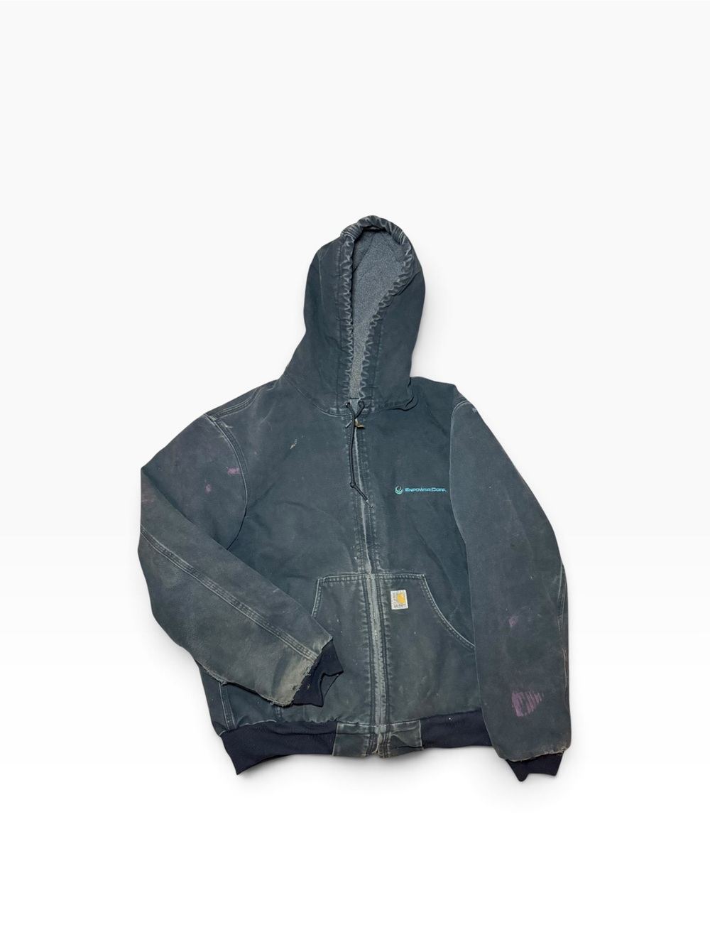Carhartt Men's Black Hooded Work Jacket